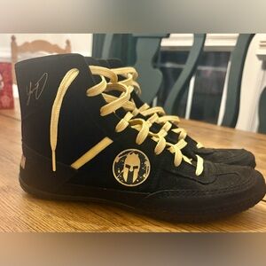 Black & Gold Spartan Wrestling Shoes